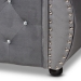 Baxton Studio Abbie Traditional and Transitional Grey Velvet Fabric Upholstered and Crystal Tufted Queen Size Daybed - BSOAbbie-Grey Velvet-Daybed-Queen