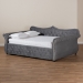 Baxton Studio Abbie Traditional and Transitional Grey Velvet Fabric Upholstered and Crystal Tufted Queen Size Daybed - BSOAbbie-Grey Velvet-Daybed-Queen