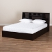 Baxton Studio Geoffrey Modern and Contemporary Dark Brown Finished Wood Queen Size Platform Storage Bed with Shelves - BSOSEBED13014026-Modi Wenge-Queen