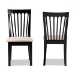 Baxton Studio Minette Modern and Contemporary Sand Fabric Upholstered Espresso Brown Finished 2-Piece Wood Dining Chair Set - BSORH319C-Sand/Dark Brown-DC-2PK