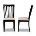 Baxton Studio Minette Modern and Contemporary Sand Fabric Upholstered Espresso Brown Finished 2-Piece Wood Dining Chair Set - BSORH319C-Sand/Dark Brown-DC-2PK