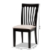Baxton Studio Minette Modern and Contemporary Sand Fabric Upholstered Espresso Brown Finished 2-Piece Wood Dining Chair Set - BSORH319C-Sand/Dark Brown-DC-2PK