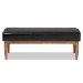 Baxton Studio Arvid Mid-Century Modern Dark Brown Faux Leather Upholstered Wood Dining Bench - BSOBBT8051-Dark Brown/Walnut-Bench