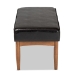 Baxton Studio Arvid Mid-Century Modern Dark Brown Faux Leather Upholstered Wood Dining Bench - BSOBBT8051-Dark Brown/Walnut-Bench
