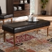 Baxton Studio Arvid Mid-Century Modern Dark Brown Faux Leather Upholstered Wood Dining Bench - BSOBBT8051-Dark Brown/Walnut-Bench