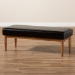 Baxton Studio Arvid Mid-Century Modern Dark Brown Faux Leather Upholstered Wood Dining Bench - BSOBBT8051-Dark Brown/Walnut-Bench