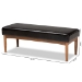 Baxton Studio Arvid Mid-Century Modern Dark Brown Faux Leather Upholstered Wood Dining Bench - BSOBBT8051-Dark Brown/Walnut-Bench