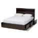 Baxton Studio Blaine Modern and Contemporary Dark Brown Finished Wood Queen Size 6-Drawer Platform Storage Bed - BSOSEBED1302026-Modi Wenge-Queen