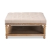 Baxton Studio Kelly Modern and Rustic Beige Linen Fabric Upholstered and Greywashed Wood Cocktail Ottoman - BSOJY-0001-Beige/Greywashed-Otto