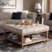 Baxton Studio Kelly Modern and Rustic Beige Linen Fabric Upholstered and Greywashed Wood Cocktail Ottoman - BSOJY-0001-Beige/Greywashed-Otto
