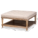Baxton Studio Kelly Modern and Rustic Beige Linen Fabric Upholstered and Greywashed Wood Cocktail Ottoman - BSOJY-0001-Beige/Greywashed-Otto