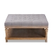 Baxton Studio Kelly Modern and Rustic Grey Linen Fabric Upholstered and Greywashed Wood Cocktail Ottoman - BSOJY-0001-Grey/Greywashed-Otto