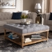 Baxton Studio Kelly Modern and Rustic Grey Linen Fabric Upholstered and Greywashed Wood Cocktail Ottoman - BSOJY-0001-Grey/Greywashed-Otto