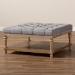 Baxton Studio Kelly Modern and Rustic Grey Linen Fabric Upholstered and Greywashed Wood Cocktail Ottoman - BSOJY-0001-Grey/Greywashed-Otto