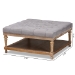 Baxton Studio Kelly Modern and Rustic Grey Linen Fabric Upholstered and Greywashed Wood Cocktail Ottoman - BSOJY-0001-Grey/Greywashed-Otto