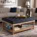 Baxton Studio Lindsey Modern and Rustic Charcoal Linen Fabric Upholstered and Greywashed Wood Cocktail Ottoman - BSOJY-0002-Charcoal/Greywashed-Otto