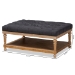 Baxton Studio Lindsey Modern and Rustic Charcoal Linen Fabric Upholstered and Greywashed Wood Cocktail Ottoman - BSOJY-0002-Charcoal/Greywashed-Otto