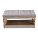 Baxton Studio Lindsey Modern and Rustic Grey Linen Fabric Upholstered and Greywashed Wood Cocktail Ottoman - BSOJY-0002-Grey/Greywashed-Otto