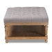 Baxton Studio Lindsey Modern and Rustic Grey Linen Fabric Upholstered and Greywashed Wood Cocktail Ottoman - BSOJY-0002-Grey/Greywashed-Otto