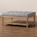 Baxton Studio Lindsey Modern and Rustic Grey Linen Fabric Upholstered and Greywashed Wood Cocktail Ottoman - BSOJY-0002-Grey/Greywashed-Otto