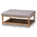 Baxton Studio Lindsey Modern and Rustic Grey Linen Fabric Upholstered and Greywashed Wood Cocktail Ottoman - BSOJY-0002-Grey/Greywashed-Otto