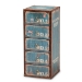 Baxton Studio Alba Vintage Rustic French Inspired Blue Finished Wood 5-Drawer Accent Storage Cabinet