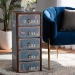 Baxton Studio Alba Vintage Rustic French Inspired Blue Finished Wood 5-Drawer Accent Storage Cabinet - BSOSJ14502-Blue-5DW-Cabinet
