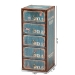 Baxton Studio Alba Vintage Rustic French Inspired Blue Finished Wood 5-Drawer Accent Storage Cabinet - BSOSJ14502-Blue-5DW-Cabinet