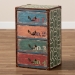 Baxton Studio Amandine Vintage Rustic French Inspired Multicolor Finished Wood 4-Drawer Accent Storage Cabinet - BSOSJ14512-Multi-4DW-Cabinet