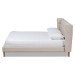 Baxton Studio Gretchen Modern and Contemporary Light Beige Fabric Upholstered and Walnut Brown Finished Wood Queen Size Platform Wingback Bed - BSOBBT6917-Light Beige/Walnut-Queen