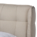 Baxton Studio Gretchen Modern and Contemporary Light Beige Fabric Upholstered and Walnut Brown Finished Wood Queen Size Platform Wingback Bed - BSOBBT6917-Light Beige/Walnut-Queen