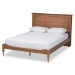 Baxton Studio Danielle Traditional and Transitional Rustic Ash Walnut Brown Finished Wood King Size Platform Storage Bed with Built-In Shelves
