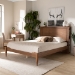 Baxton Studio Danielle Traditional and Transitional Rustic Ash Walnut Brown Finished Wood King Size Platform Storage Bed with Built-In Shelves - BSOMG0018-Ash Walnut-King
