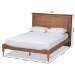 Baxton Studio Danielle Traditional and Transitional Rustic Ash Walnut Brown Finished Wood King Size Platform Storage Bed with Built-In Shelves - BSOMG0018-Ash Walnut-King