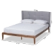 Baxton Studio Edmond Modern and Contemporary Grey Fabric Upholstered and Ash Walnut Brown Finished Wood Full Size Platform Bed - BSOMG0019-Grey/Ash Walnut-Full