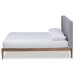 Baxton Studio Edmond Modern and Contemporary Grey Fabric Upholstered and Ash Walnut Brown Finished Wood Full Size Platform Bed - BSOMG0019-Grey/Ash Walnut-Full