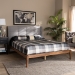 Baxton Studio Edmond Modern and Contemporary Grey Fabric Upholstered and Ash Walnut Brown Finished Wood Full Size Platform Bed - BSOMG0019-Grey/Ash Walnut-Full