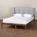 Baxton Studio Edmond Modern and Contemporary Grey Fabric Upholstered and Ash Walnut Brown Finished Wood Full Size Platform Bed - BSOMG0019-Grey/Ash Walnut-Full