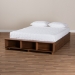Baxton Studio Arthur Modern Rustic Ash Walnut Brown Finished Wood Full Size Platform Bed with Built-In Shelves - BSOMG6001-1S-Ash Walnut-4DW-Full