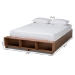 Baxton Studio Arthur Modern Rustic Ash Walnut Brown Finished Wood Full Size Platform Bed with Built-In Shelves - BSOMG6001-1S-Ash Walnut-4DW-Full