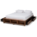Baxton Studio Arthur Modern Rustic Ash Walnut Brown Finished Wood Full Size Platform Bed with Built-In Shelves - BSOMG6001-1S-Ash Walnut-4DW-Full