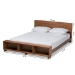 Baxton Studio Regina Modern Rustic Ash Walnut Brown Finished Wood Full Size Platform Storage Bed with Built-In Shelves - BSOMG0017-Ash Walnut-Full