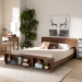 Baxton Studio Regina Modern Rustic Ash Walnut Brown Finished Wood Full Size Platform Storage Bed with Built-In Shelves - BSOMG0017-Ash Walnut-Full