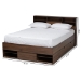 Baxton Studio Tristan Modern and Contemporary Walnut Brown Finished Wood 1-Drawer Queen Size Platform Storage Bed with Shelves - BSOSEBED13017026-Columbia-Queen