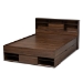 Baxton Studio Tristan Modern and Contemporary Walnut Brown Finished Wood 1-Drawer Queen Size Platform Storage Bed with Shelves - BSOSEBED13017026-Columbia-Queen