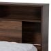 Baxton Studio Tristan Modern and Contemporary Walnut Brown Finished Wood 1-Drawer Queen Size Platform Storage Bed with Shelves - BSOSEBED13017026-Columbia-Queen
