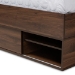 Baxton Studio Tristan Modern and Contemporary Walnut Brown Finished Wood 1-Drawer Queen Size Platform Storage Bed with Shelves - BSOSEBED13017026-Columbia-Queen