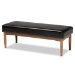 Baxton Studio Arvid Mid-Century Modern Dark Brown Faux Leather Upholstered 4-Piece Wood Dining Nook Set - BSOBBT8051-Dark Brown/Walnut-4PC Dining Nook Set