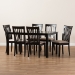 Baxton Studio Minette Modern and Contemporary Sand Fabric Upholstered Espresso Brown Finished Wood 7-Piece Dining Set - BSORH319C-Sand/Dark Brown-7PC Dining Set