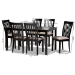 Baxton Studio Minette Modern and Contemporary Sand Fabric Upholstered Espresso Brown Finished Wood 7-Piece Dining Set - BSORH319C-Sand/Dark Brown-7PC Dining Set